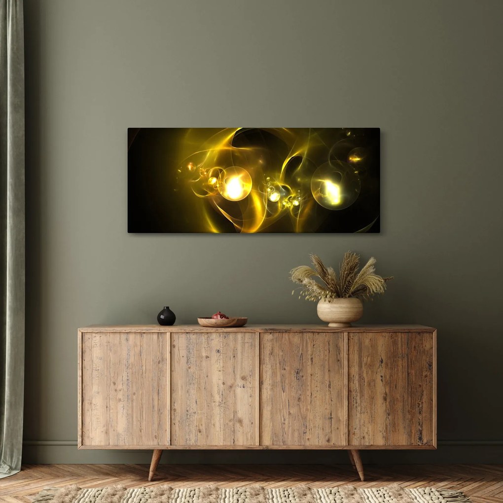 Tabloul abstract cu bile galbene (120x50 cm)