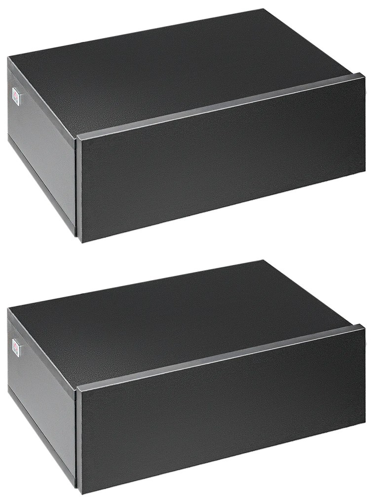 HOMCOM Set 2 Noptiere Suspendate pentru Dormitor, Noptiere Moderne din Lemn cu Fixare pe Perete, 40x30x15cm, Negru | Aosom Romania
