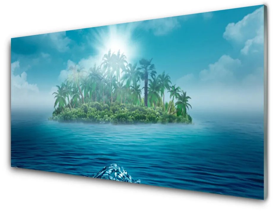 Tablou pe sticla Insula Mare Peisaj albastru