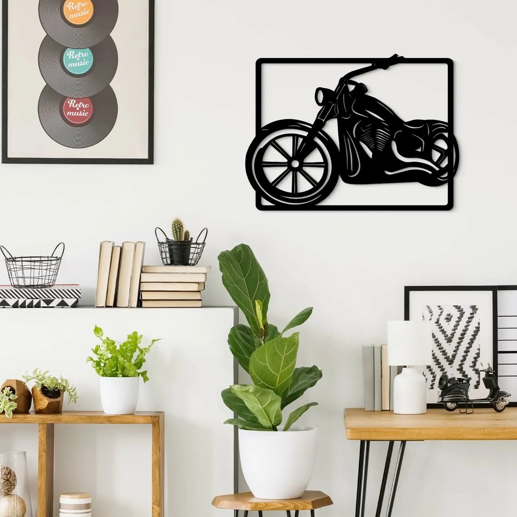 DUBLEZ | Tablou din lemn pentru perete - Motocicleta Chopper