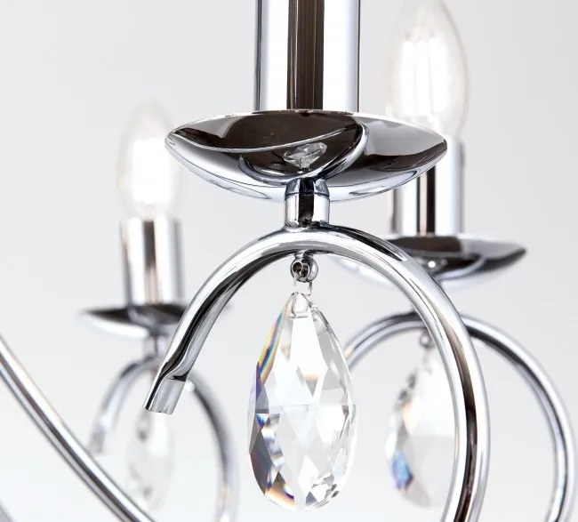 Candelabru 8 brate stil clasic cu cristale K9 Alessia crom