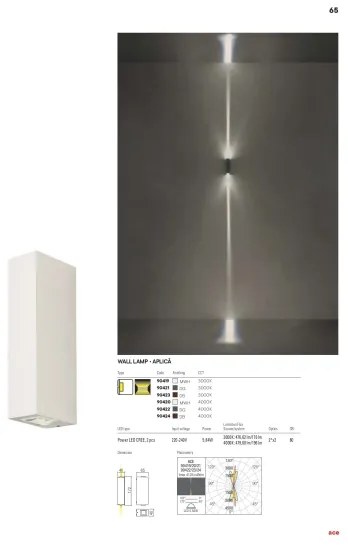 Aplică LED de exterior ACE 2xLED/5,84W/230V 3000K IP54 gri Redo 90421