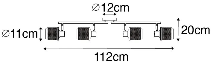 Proiector industrial negru cu auriu 4 lumini - Kayden