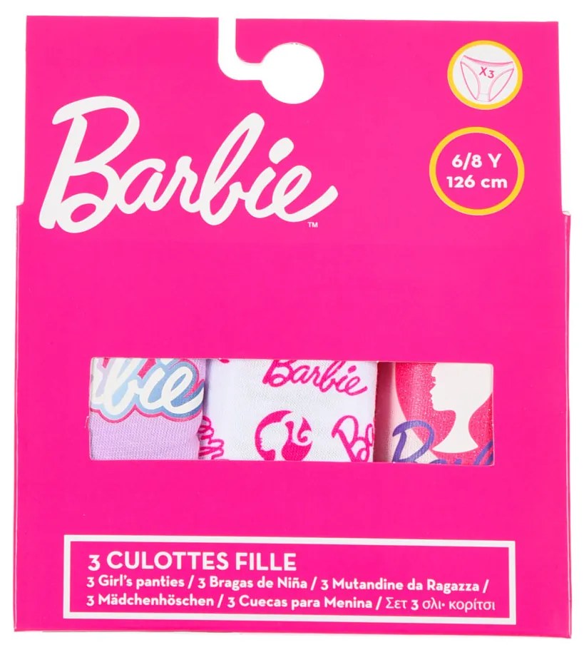 Barbie Pink Shadow lenjerie pentru copii, chiloți 3 bucăți/pachet 4/5 ani
