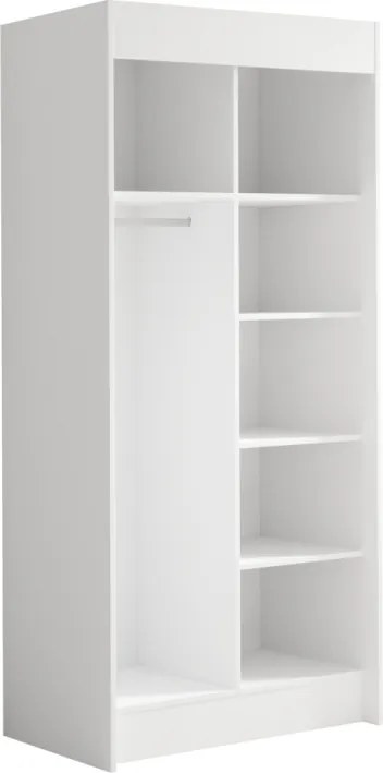Dulap cu usi glisante 100x216 cm, Karien, ADRK Furniture (Culoare: Alb)