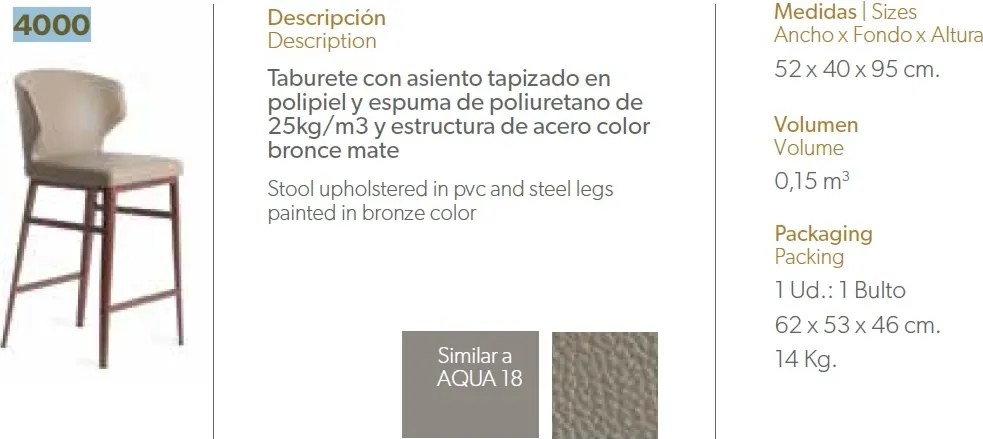 Scaun de bar elegant, design LUX Ella AC-A111BS