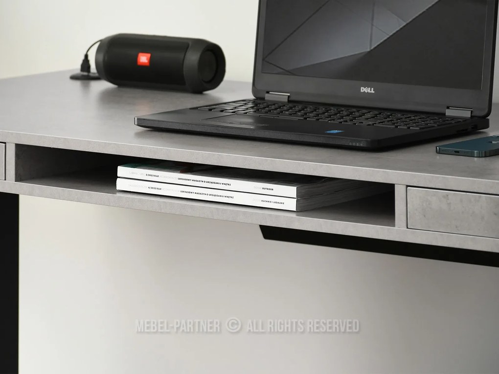 Masă PC Osto 140 (beton + negru). 1109835