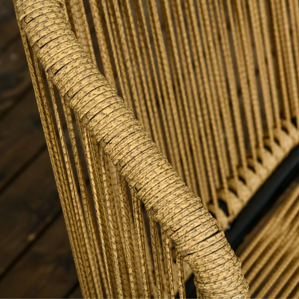 Outsunny Set de mobilier de terasă din ratan, 3 piese, cu perne pentru șezut și spate, ratan artificial, cadru metalic, Verde | Aosom Romania