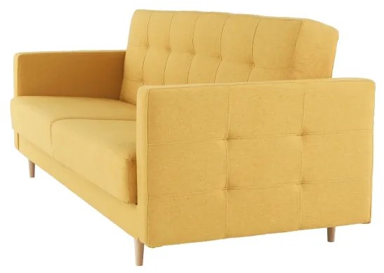 Set complet tapitat de canapea cu fotoliu, tesatura de culoare mustar, AMEDIA