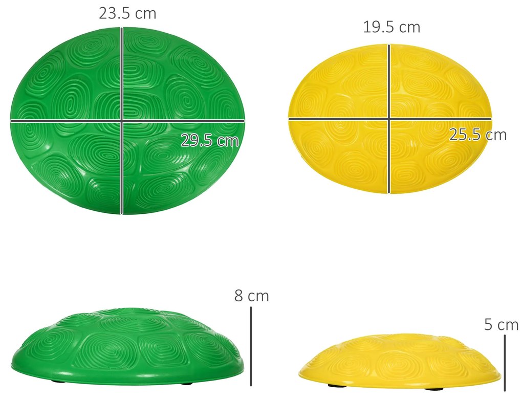 ZONEKIZ Set de 6 Piese Pietre de Echilibru Stivuibile cu Bază Antiderapantă pentru Antrenarea Echilibrului Multicolor | Aosom Romania