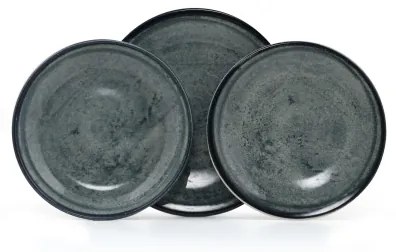 Set de veselă, 18 piese, din porțelan, albastru