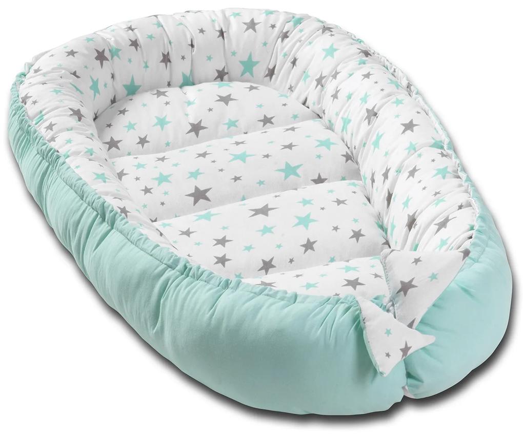Cosulet bebelus pentru dormit Kidizi Baby Nest Cocoon 90x50 cm Galaxy Mint