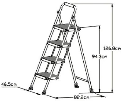 Lamart LT8098 scări Eurostep, 4 trepte, 4 trepte