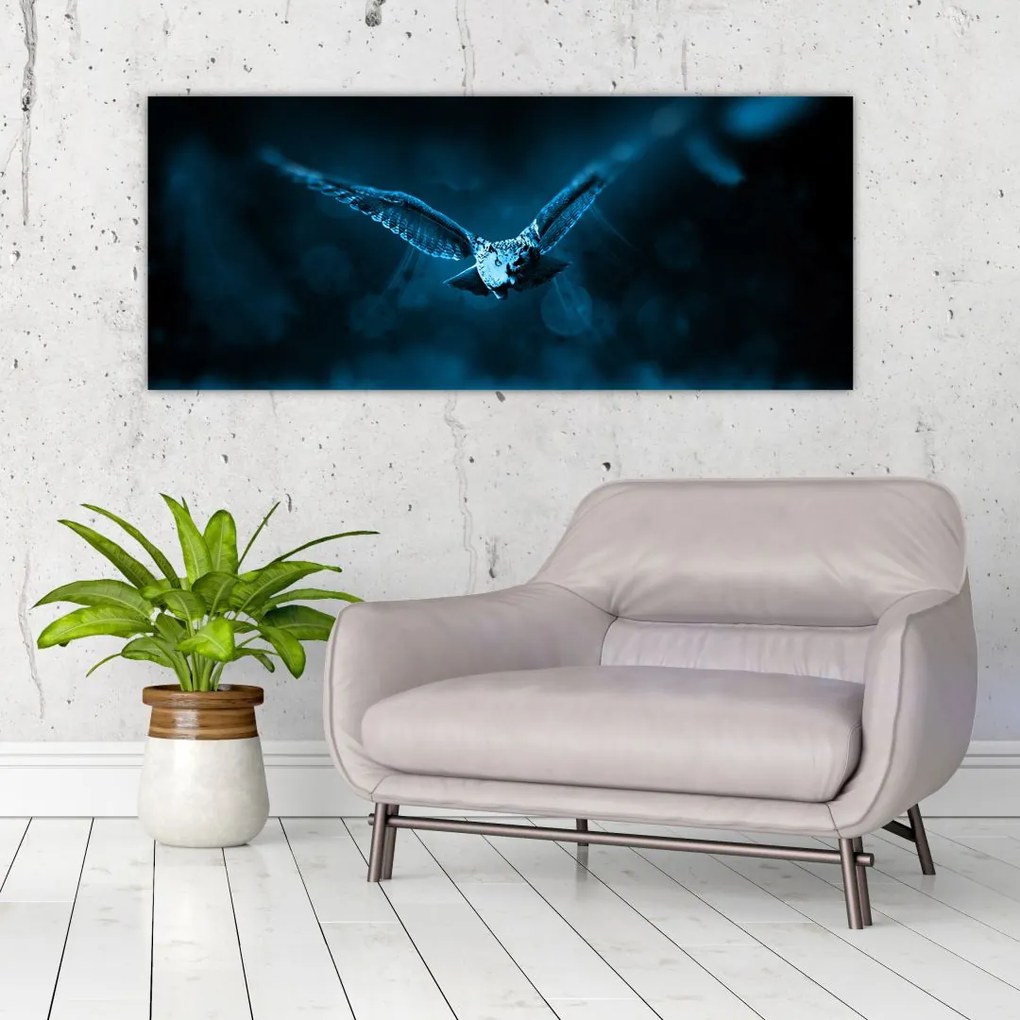 Tablou cu bufnița zburând (120x50 cm)
