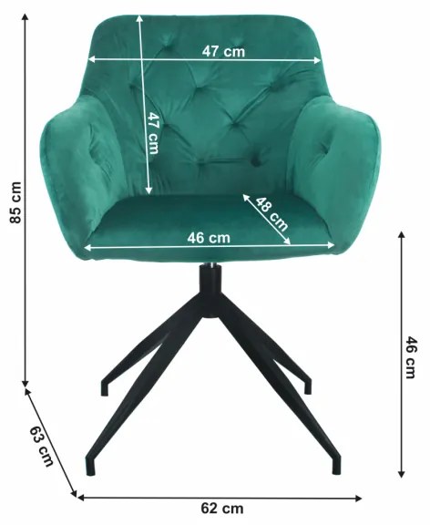 Scaun Bucatarie Si Dining VELEZA Rotativ Catifea Verde