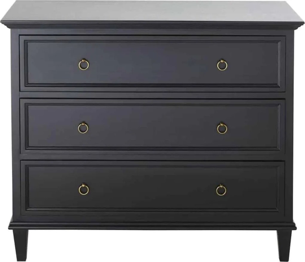 Comodă lemn masiv gri Noir Antracit, 100 × 45 × 85 cm