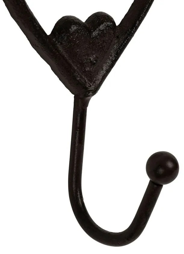 Cuier din fonta, cu model, 1 carlig, Fauvette Brown