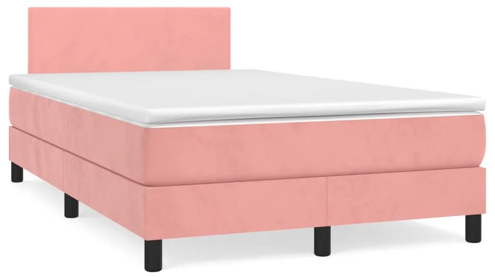 vidaXL Pat box spring cu saltea, negru, 120x190 cm, catifea