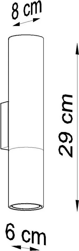 Aplică de perete neagră/argintie din metal ø 6 cm Longbot – Sollux
