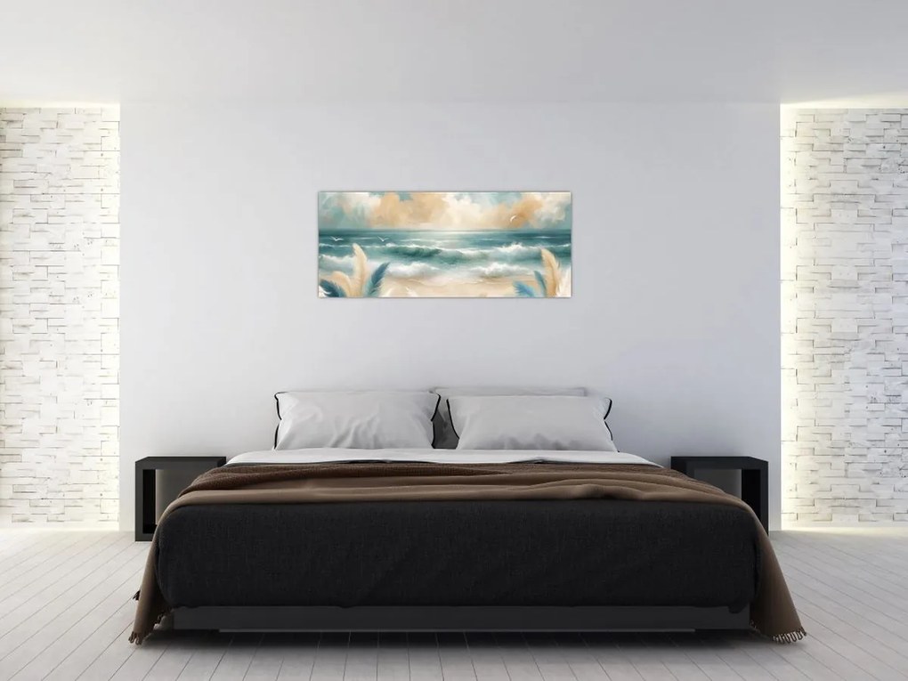 Tablou – Plajă pictată în culori delicate (120x50 cm)