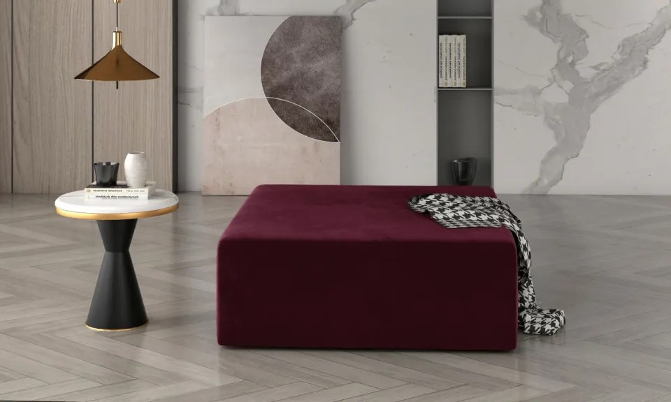 Taburet patrat, 83x83 cm, Kelim, Eltap (Culoare: Negru / Matt Velvet 99)