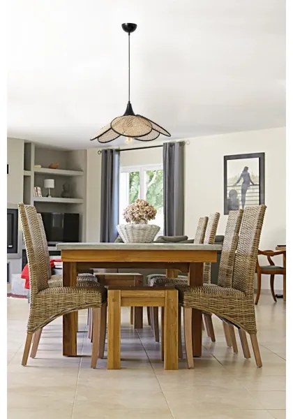 Pendul pe cablu FUME 1xE27/40W/230V Ø 45 cm negru/bej