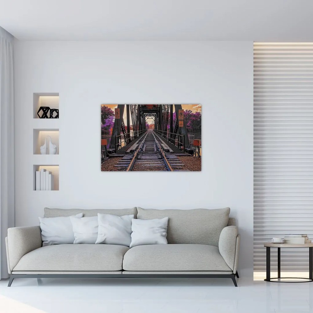 Tablou cu pod de cale ferată (90x60 cm)