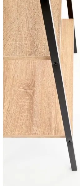 Bibliotecă NARVIK 148x60 cm negru/stejar sonoma