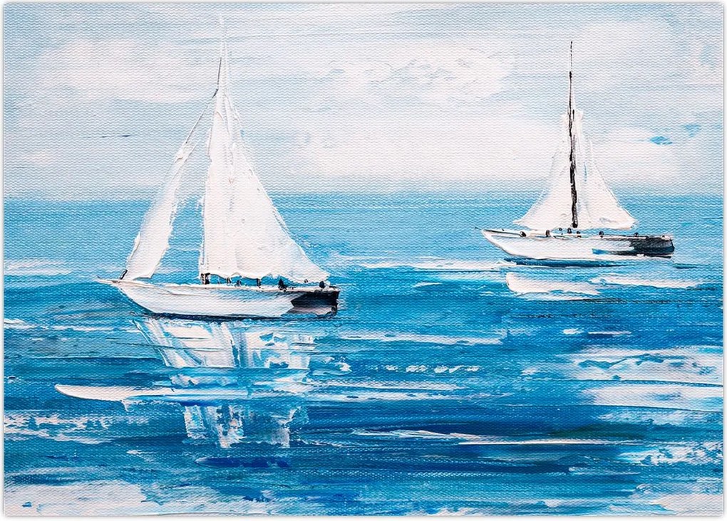 Tablou - Pictură yacht pe mare (70x50 cm)