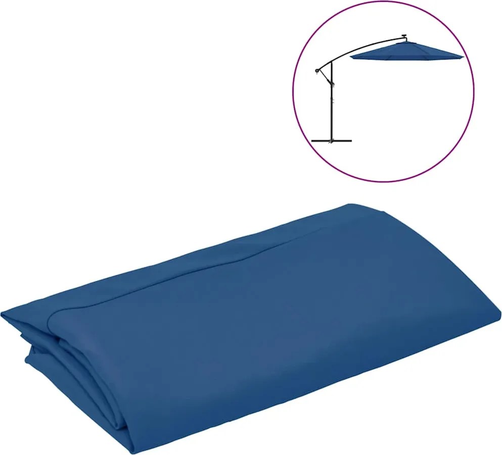 vidaXL Pânză de schimb umbrelă de soare, albastru azuriu, 300 cm