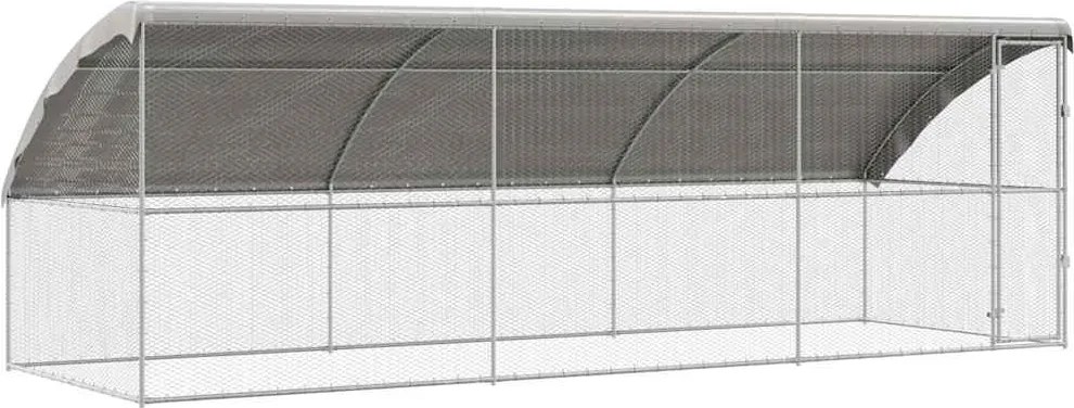 vidaXL Cușcă pentru pui 3 pcs Argintiu 600 x 200 x 198,5 cm