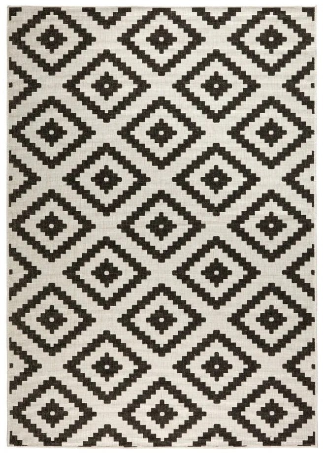 Covor adecvat pentru exterior NORTHRUGS Malta, 120 x 170 cm, negru-crem