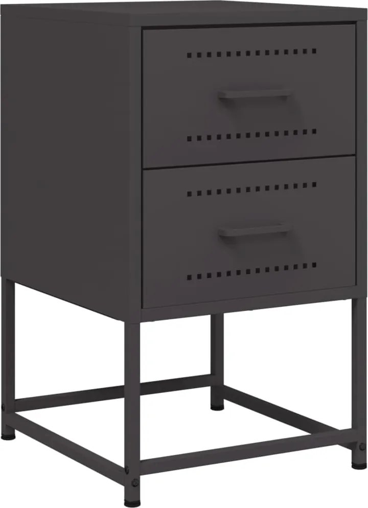 vidaXL Noptieră, negru, 36x39x60,5 cm, oțel