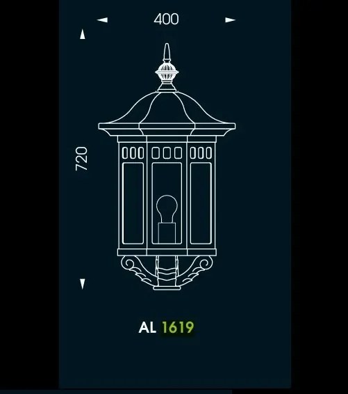 Pendul iluminat exterior din fier forjat, HL 3448, 40cm