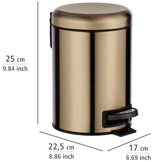 WENKO 24036100 - Coș LEMAN 17x25 cm inox/cupru/negru