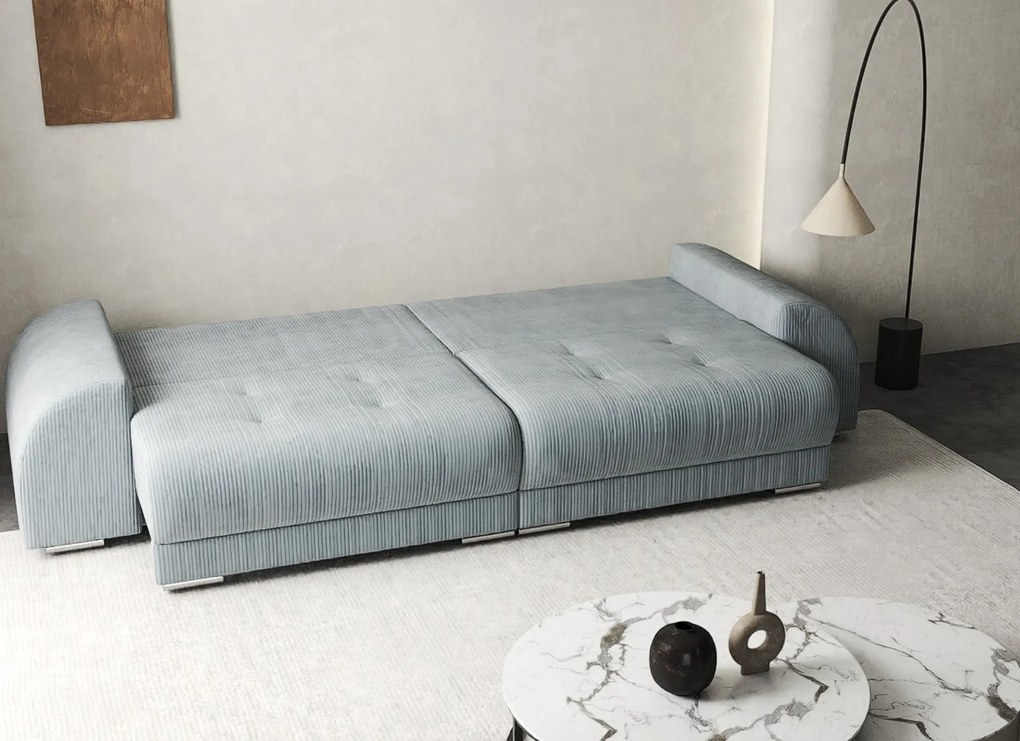 Canapea extensibilă dumonde cu 2 lăzi de depozitare si sezut confortabil din spuma high-density, Verona Zoom Grey 310x100 cm