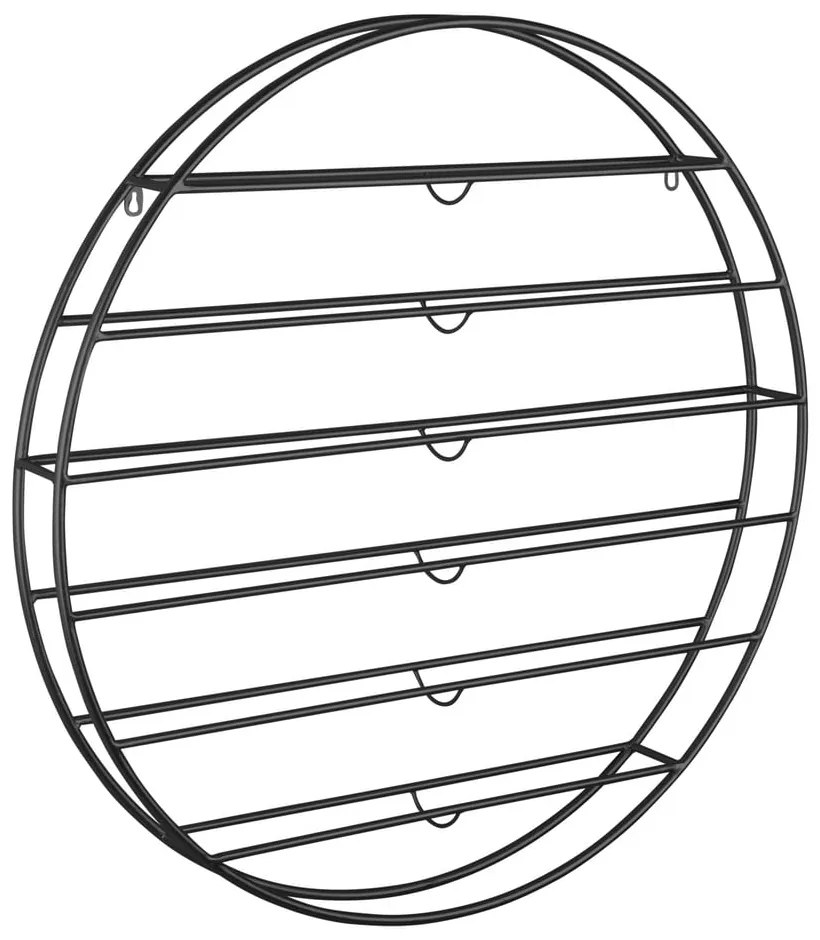 Raft pentru sticle de vin negru pentru perete din metal număr de sticle 12 80x80x9 cm Redondo – PT LIVING