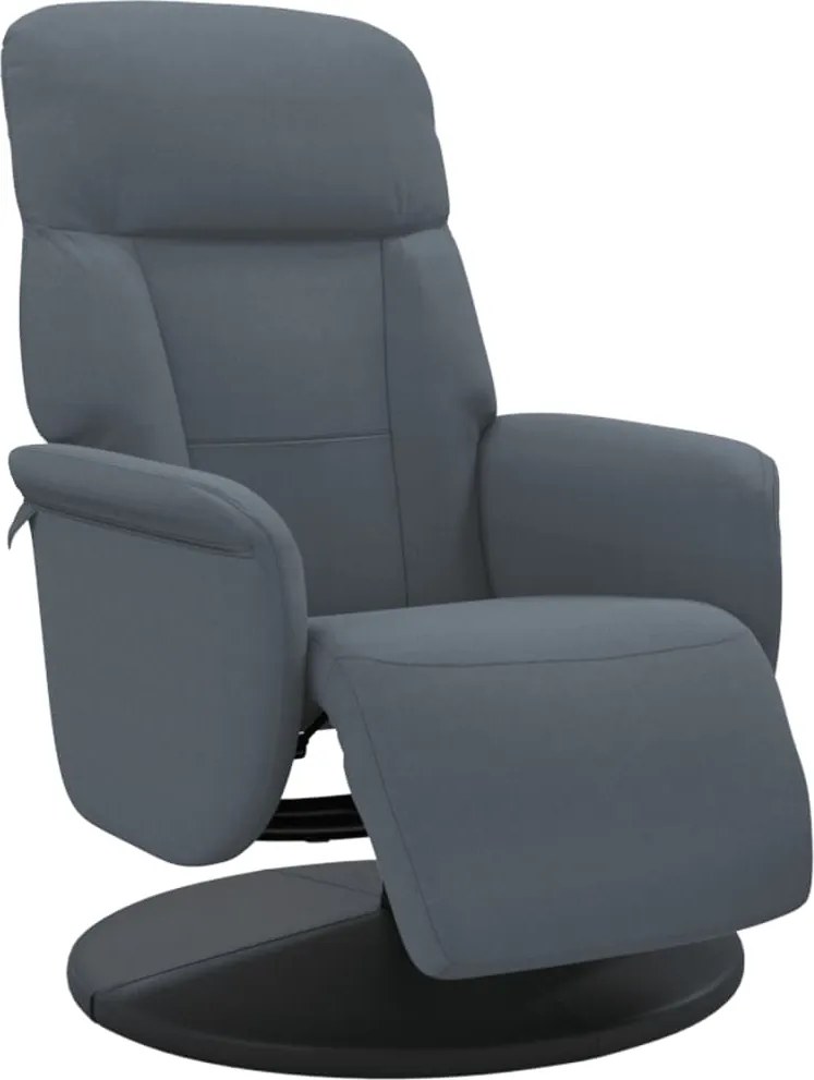 vidaXL Fotoliu rabatabil cu taburet, gri închis, catifea