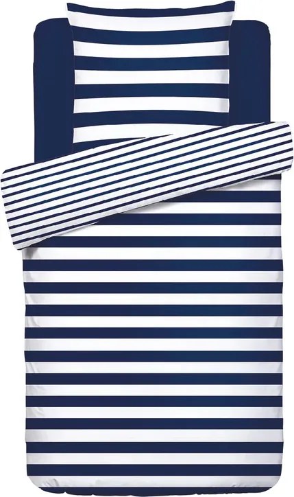 Lenjerie de pat din bumbac COASTLINE albastru-alb Dimensiune lenjerie de pat: 70 x 80 cm | 140 x 200 cm