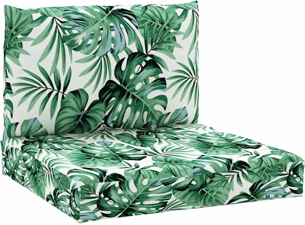 vidaXL Perne pentru paleți, 2 buc., model de frunze, țesătură oxford