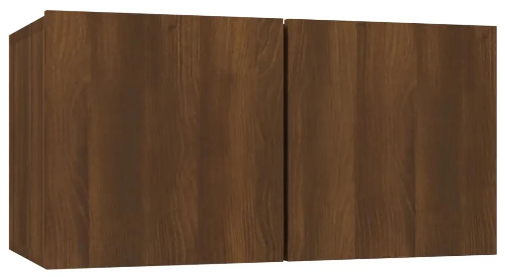 Set dulapuri TV, 7 piese, stejar maro, lemn prelucrat 7, Stejar brun, 60 x 30 x 30 cm