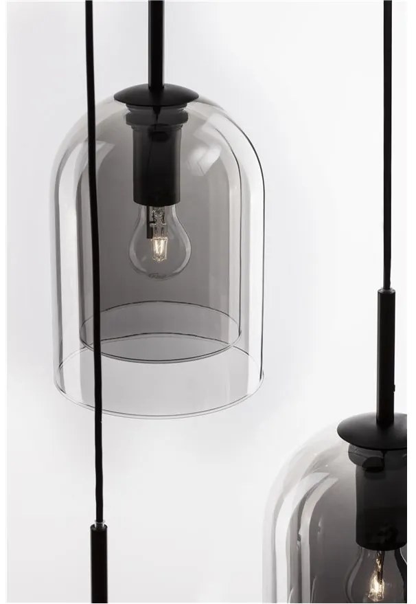 Lustra cu 3 pendule modern Velor fumuriu