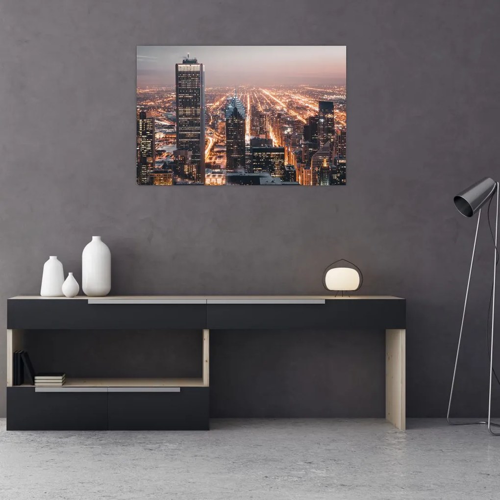 Tabloul cu metropolă luminată (90x60 cm)