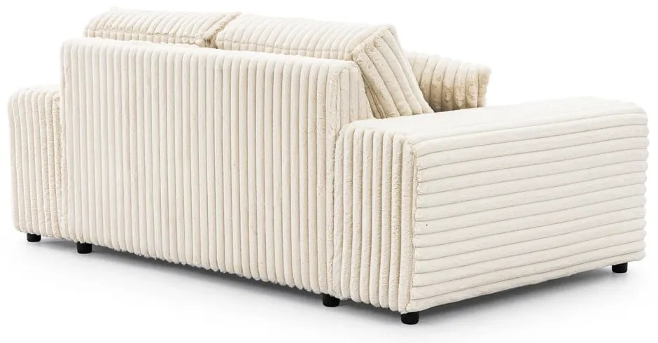 Canapea crem cu tapițerie din catifea reiată 178 cm Justin – Ropez