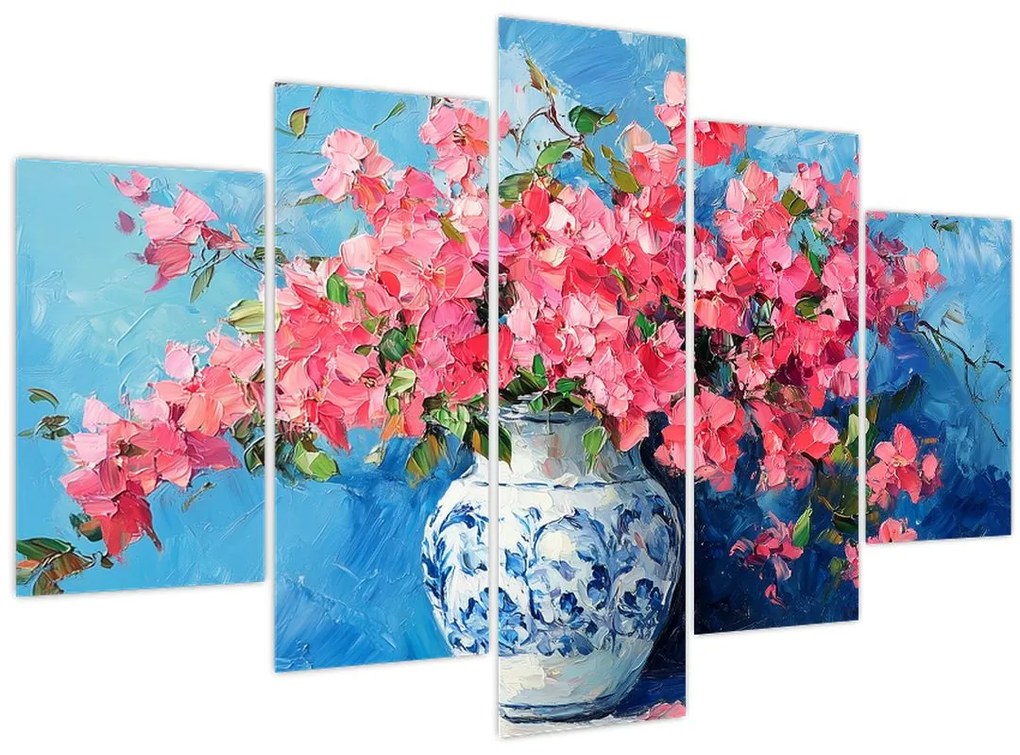 Tablou - Vază cu flori roz (150x105 cm)