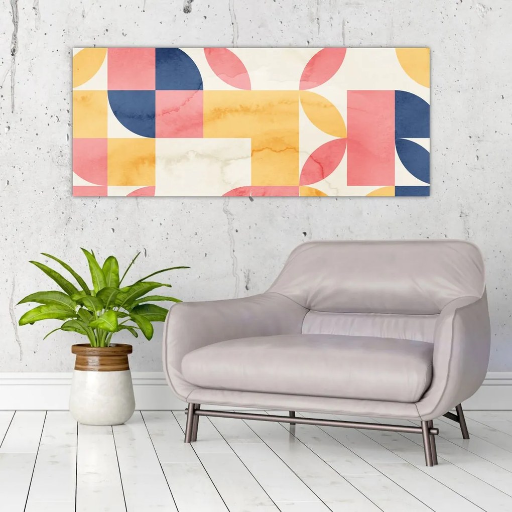 Tablou - Abstracție cu modele retro (120x50 cm)