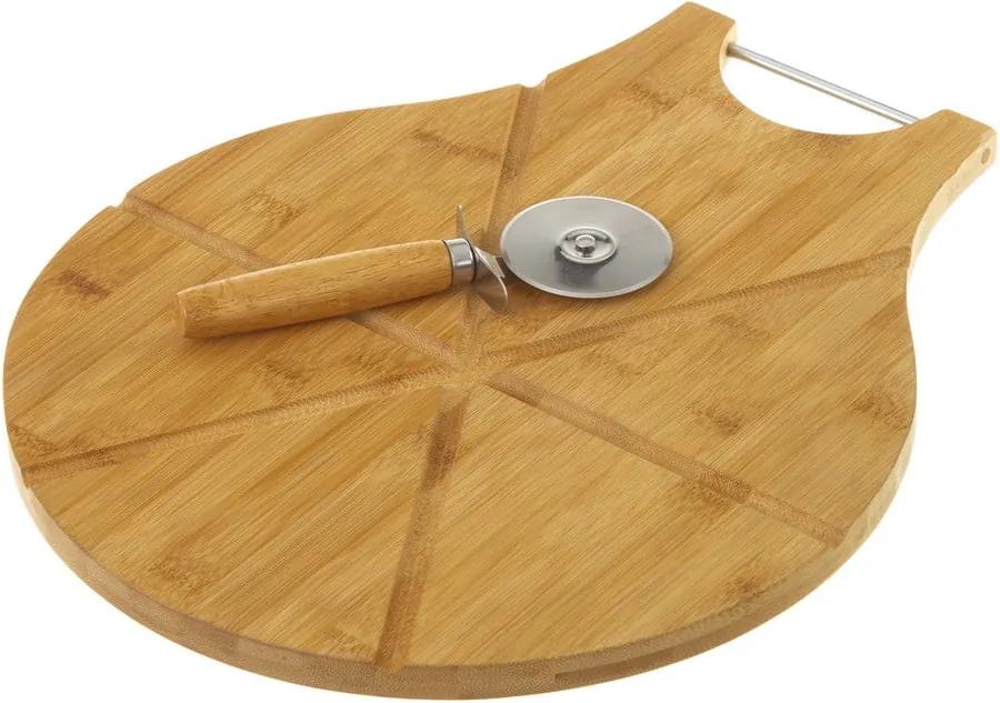 Set tocător din bambus și cuțit pentru pizza Unimasa Cutter