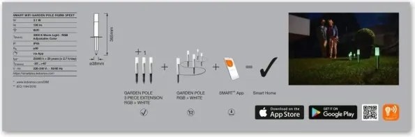 Ledvance - Set 3x LED RGBW lampă extensie LED/3,1W/230V IP65 Wi-Fi