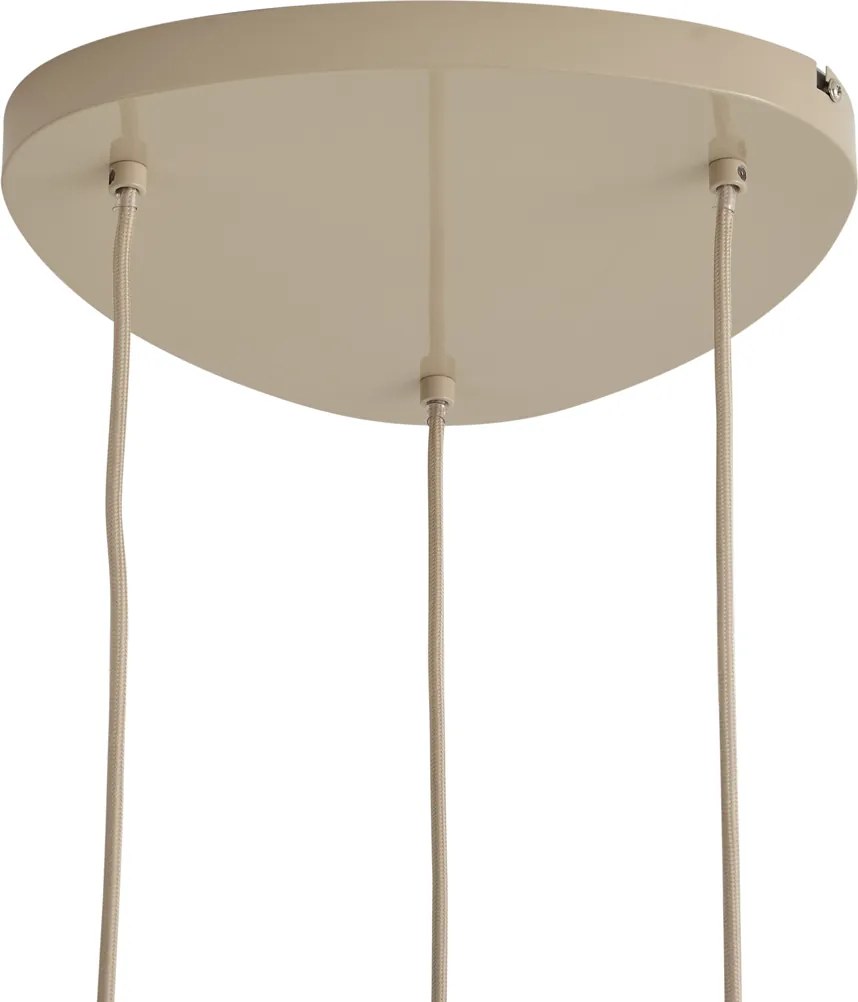Lampă suspendată retro Taupe cu abajur metalic cu 6 lumini - Macaron