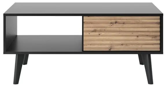 Măsuță de cafea WILLOW 46x104 cm negru/stejar artizan